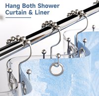 EWANG Venta al por mayor Hardware Baño Ducha Barra Cortina Doble Cortina Ganchos