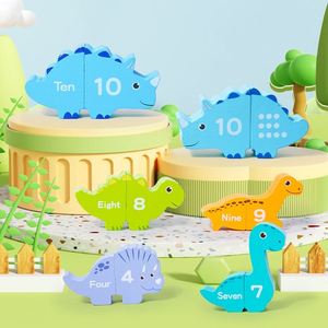Cadeaux d'anniversaire pour tout-petits, jeu d'équilibre Montessori, jeu de compétition, jouets en bois en forme de dinosaures pour enfants - Product Image 4