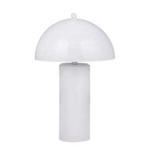 Lampada da Tavolo Moderna con Paralume a Cupola Bianco, Illuminazione d'Accento Contemporanea per Camera da Letto e Soggiorno - Product Image 1
