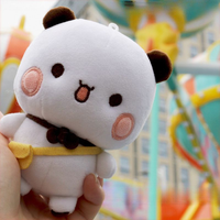 Porte-monnaie en peluche écologique en forme de panda de dessin animé avec pendentif porte-clés et design couple Bubu et Dudu – Cadeau