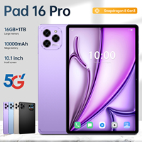 Nueva Tablet Pad 16 Pro 2026 Global 5G Desbloqueada, Pantalla de 10.1 Pulgadas, 16GB+1TB, Wi-Fi, GPS, Navegación, Doble SIM, Android 15