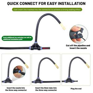 Kit de riego por aspersión universal con sistema de goteo para tuberías de 1/2 pulgada, para riego, enfriamiento y humidificación de invernaderos de flores. - Product Image 5