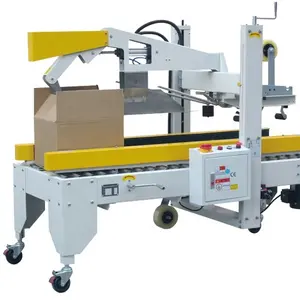 Semi automatic carton sealer+cover flap folding carton box sealing machine