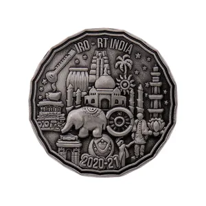 Hot Selling Manufaktur Custom Antik Silber National Amusement Park Elephant India Souvenir Coin