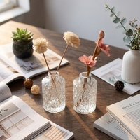 Bouteille diffuseur en verre transparent gaufré vide pour aromathérapie, vase pour diffuseur de parfum d'ambiance à bâtonnets