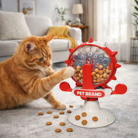 Dispensador de golosinas para gatos de plástico, fijo al suelo, con ventosa, cuerpo giratorio, antideslizante, recargable