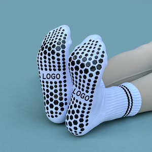 Vớ chất lượng cao OEM có phần bo chun chống trượt dành cho nữ, thanh thiếu niên, tập Pilates, Yoga, chất liệu Spandex/<span class=keywords><strong>Polyester</strong></span>/Cotton, số lượng đặt hàng tối thiểu thấp, mùa thu - Product Image 1