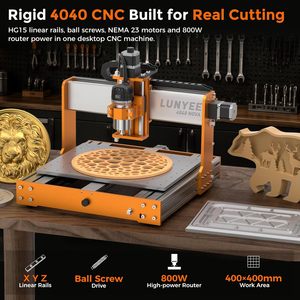 Máquina Router CNC Lunyee 4040 Nova con Husillo de 800W, Pinza ER11, 400x400mm para Grabado y Corte de Madera y Metal - Product Image 6