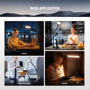 <span class=keywords><strong>NEEWER</strong></span> FR16 Basics 16W LED Lampe de bureau pour visioconférence Éclairage de lecture, pliable double face Dimmable Touch Desk Ring Light - Product Image 2