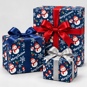 Vietnam Sourcing EUDR BSCI SMETA ISO9001 Compliant Custom Snowman Gift <b>Wrapping</b> <b>Paper</b> Roll for US Supermarket Project - Product Image 2