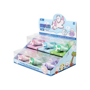 Creative Soft Rubber Airplane Stapler Mini Cute Macaron Style 15 Sheets Capacity Office Stationery - Product Image 4