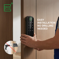 Cerradura Inteligente Doorplus, Cerradura Electrónica Inteligente para Exteriores Resistente al Agua, Cerradura Digital con Huella Dactilar y Código, WiFi Tuya