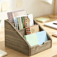 Organisateur de fichiers en bois, porte-documents de bureau, plateau de rangement multi-niveaux pour courrier, papiers, magazines, bureau, maison