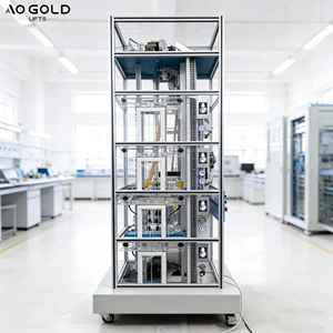 แบบจำลองลิฟต์หนีไฟแบบโปร่งใส 4/6 ชั้น พร้อมระบบเชื่อมต่อฉุกเฉินโลหะ สำหรับโรงแรมและโรงพยาบาล - Product Image 1