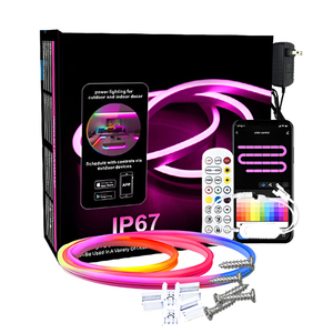 LEDEAST HX-W06 DC24V RGB 5m 10m Tuya APP Control Remoto Inteligente Control de Música Personalizado Luz de Neón LED de Silicona Flexible para Sala de Estar - Product Image 1