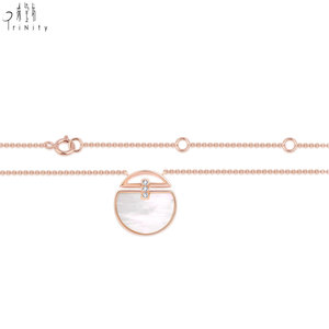 High Quality Wholesale Natural Mother-of-Pear Necklace Fine Jewelry Manufacturer Export 18K Solid Gold Natural Diamonds Necklace - Product Image 5