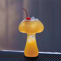Mug à café en verre borosilicate 250 ml sans BPA, idéal pour les desserts, les boissons de soirée, les bars, outil créatif transparent en forme de champignon pour boissons froides