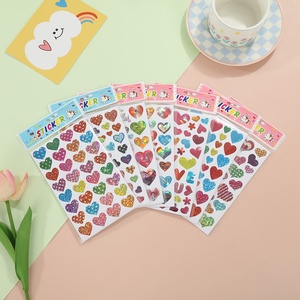 Laser Glitter Heart <b>Stickers</b> Colorful PVC Kindergarten Reward Children's Teaching Tools Set Self-Adhesive <b>Stickers</b> - Product Image 1