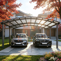 Abri de voiture en aluminium et PVC Great Wall, imperméable, résistant aux UV, anti-décoloration, pour une ou deux voitures, idéal pour villa, cour, ferme, devanture de magasin