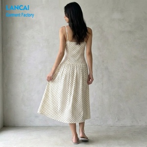 Produttori di Abbigliamento di Alta Qualità con Marchio Privato, Abito Midi a Pois Personalizzato per Donna, per Uso Casual e Vacanze - Product Image 2