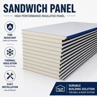 Panneau sandwich en laine de roche, panneau d'isolation thermique pour murs, panneau de toiture, construction de bâtiments préfabriqués