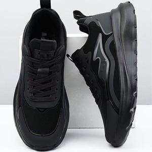 Zapatillas Deportivas para Hombre, Totalmente Negras, con Suela Gruesa, Antideslizantes, Resistentes al Desgaste, Transpirables y Cómodas - Product Image 2