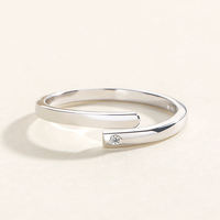 Bague de couple pour hommes et femmes personnalisée Bague en argent sterling 925 avec zircon et diamant pour mariage et fiançailles