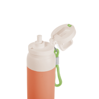 Bouteille d'eau de camping classique en acier inoxydable à double paroi, isolée sous vide, anti-fuite, 600 ml, avec poignée et sangle, logo personnalisé