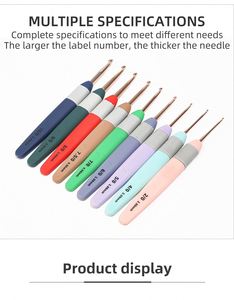 Jp High Quality 9Pcs Mixed Size Durable Hand Knitted 2.0-6 Aluminum Crochet Set - Product Image 5