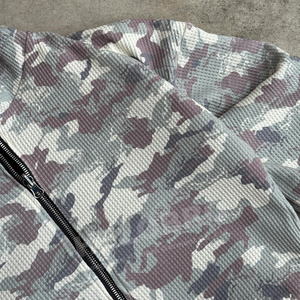Felpa con Cappuccio Personalizzata con Stampa Integrale in Cotone Pesante 480gsm, Stile Vintage Streetwear, Camouflage Reversibile con Zip per <span class=keywords><strong>Uomo</strong></span> - Product Image 5