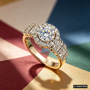 Bague de mariage et de fête personnalisée avec logo, en argent, diamant de laboratoire rond de 1,0 ct, sertie à griffes, certifiée IGI, taille brillant - Product Image 6