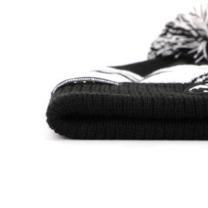 Produits très vendus <span class=keywords><strong>Bonnet</strong></span> d'hiver <span class=keywords><strong>à</strong></span> <span class=keywords><strong>pompon</strong></span>, 100% acrylique Bonnets unisexes pour enfants, Patch brodé <span class=keywords><strong>Bonnet</strong></span> jacquard <span class=keywords><strong>noir</strong></span> - Product Image 5