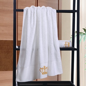 100% Cotton 5 Sao Khách Sạn Trắng Spa Luxury Custom Thêu Logo Khăn Tắm Mặt Khăn Khác - Product Image 5