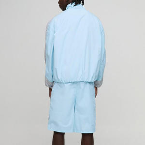 Zipped Blank Lightweight Nylon Tracksuit Men Boxy Track Jacket <b>Shorts</b> Set Unisex Running Tracksuits for <b>Women</b> - Product Image 5