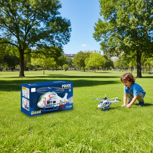 Police Helicopter Model With Lights Music Battery Not Included Indoor Outdoor Play For Kids 2 To 4 Years Ready To Go Plastic Toy - Product Image 2