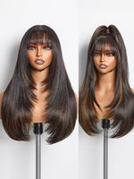 Perruque Lace Front HD Brésilienne 13*4 sans colle, coupe dégradée, facile à porter, pour femmes noires