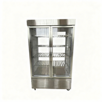 Réfrigérateur industriel vertical en acier inoxydable à double porte, certifié Energy Star, sans givre
