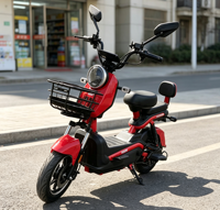Vélo électrique urbain pour adultes, moteur 350W, batterie au plomb-acide 48V, frein à tambour, autonomie 40 km, avec panier de chargement avant