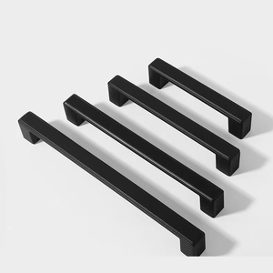 Modern Simple Zinc Alloy Kitchen Cabinet Aluminum Hardware Accessories <strong>Black</strong> Handle Drawer Wardrobe <strong>Door</strong> <strong>Door</strong> Handle - Product Image 2