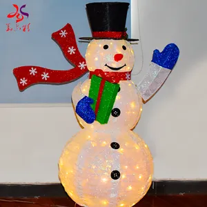 LED 라이트 모델 크리스마스 눈사람 세트 팝업 크리스마스 눈사람과 산타 클로스 크리스마스 라이트