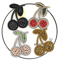 Strass Fruits Coudre sur Applique Vêtements Broderie Fruits Patch Perlé Cerise Patches pour Vestes