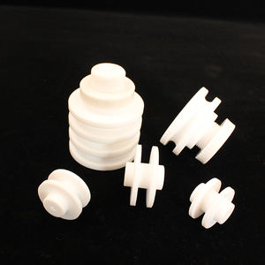 ด้าย <span class=keywords><strong>PTFE</strong></span> แบบพิเศษชิ้นส่วนพลาสติกสำหรับการแปรรูปปั๊มเยื่อหุ้ม <span class=keywords><strong>PTFE</strong></span> บริสุทธิ์100% วัตถุดิบตามสั่ง - Product Image 2