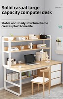 Escritorio Moderno y Sencillo de Madera con Cajón de Hierro Ajustable para Computadora, Mueble Duradero para Oficina en Casa para Espacios Pequeños, Uso Mayorista