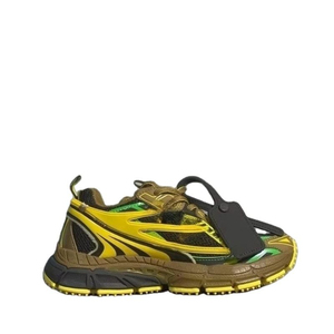Sneakers unisexes en maille de style technique argenté et noir, respirantes, à semelle épaisse dentelée, antidérapantes, chaussures de sport décontractées pour la course à pied - Product Image 4
