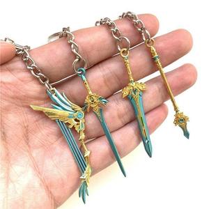 23 Modèles 6cm <span class=keywords><strong>Genshin</strong></span> Impact Mini Sac à Main <span class=keywords><strong>Porte</strong></span>-clés Anime Arme Métal <span class=keywords><strong>Porte</strong></span>-clés Charm Cartoon Mini Knife <span class=keywords><strong>Porte</strong></span>-clés pour Sac à Dos - Product Image 1