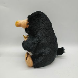 Peluche Mole noire, adorable animal assis, poupée en peluche avec fourrure en velours doux, <span class=keywords><strong>bec</strong></span> orange, mains et pieds stylisés, pour décoration intérieure et cadeau - Product Image 4