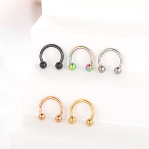 Anneau <span class=keywords><strong>fer</strong></span> à <span class=keywords><strong>cheval</strong></span> en titane de qualité implantable, anneaux de septum nasal, anneaux circulaires à pointes, bijoux de piercing corporel pour cartilage d'oreille et <span class=keywords><strong>tragus</strong></span> - Product Image 5