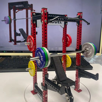 Suministro de fábrica: Mini gimnasio doméstico colorido con rack de potencia, barra de dominadas, banco ajustable, rack Smith compacto y multifuncional