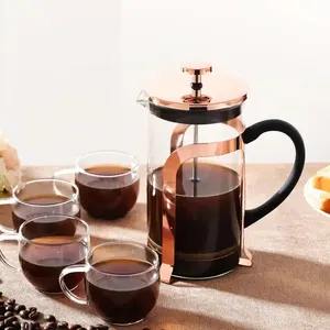 Venda quente 350 ml Estilo Clássico Cold Brew Glass French Press, Logotipo Personalizado Francês Press Tea Pot Coffee Maker