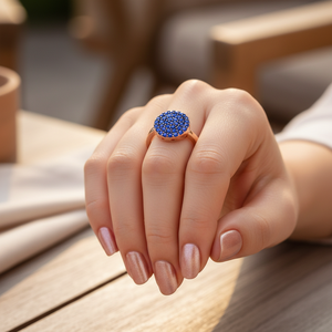 Minimal Round Design Sapphire Zircon Stone <b>Ring</b> Wholesale Turkish Handmade 925 Sterling Silver Jewelry - Product Image 3
